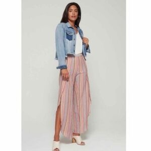 Drew Multi-Color Striped Split-Leg Pants